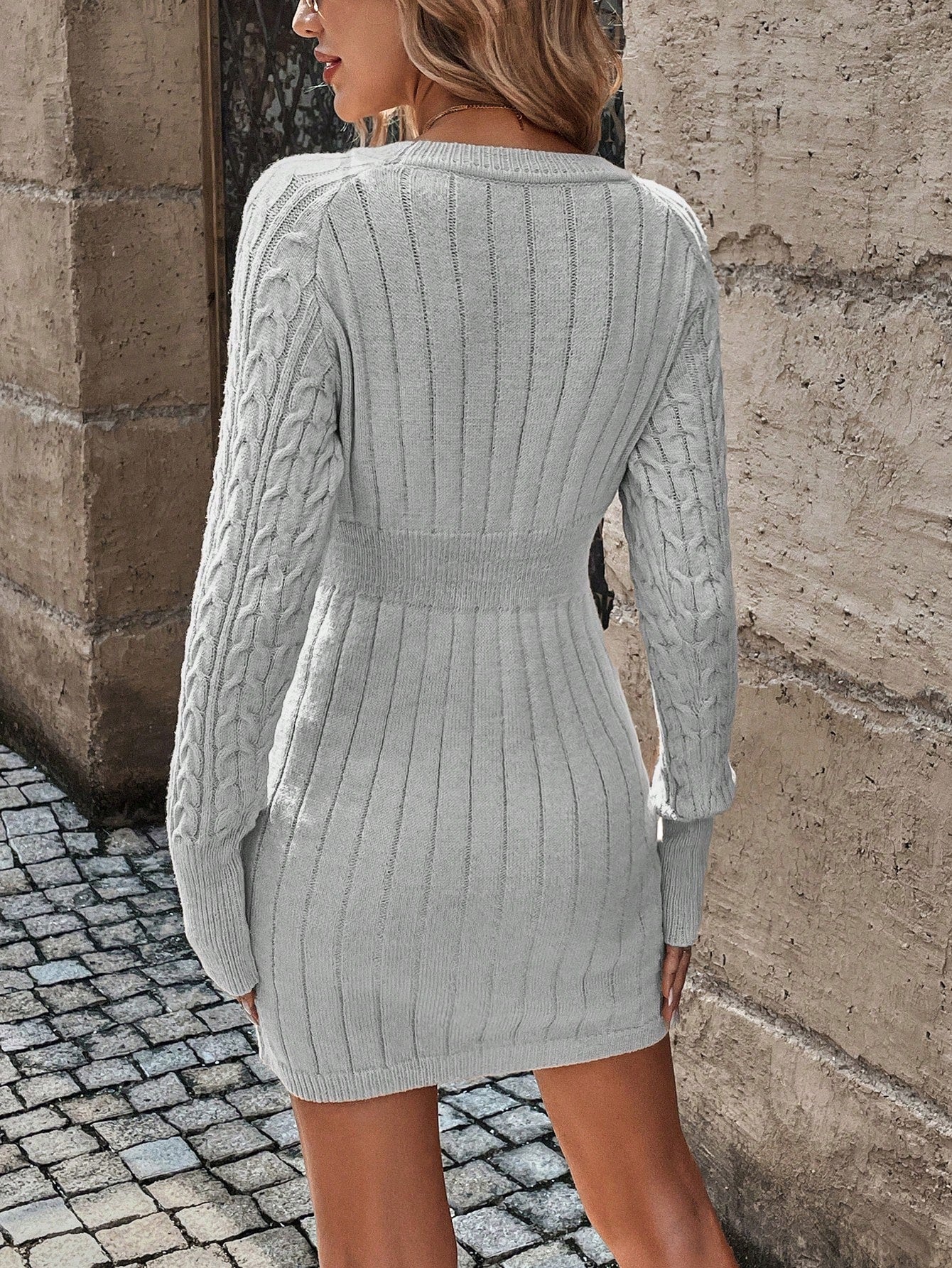 Essnce Cable Knit Sweater Dress
