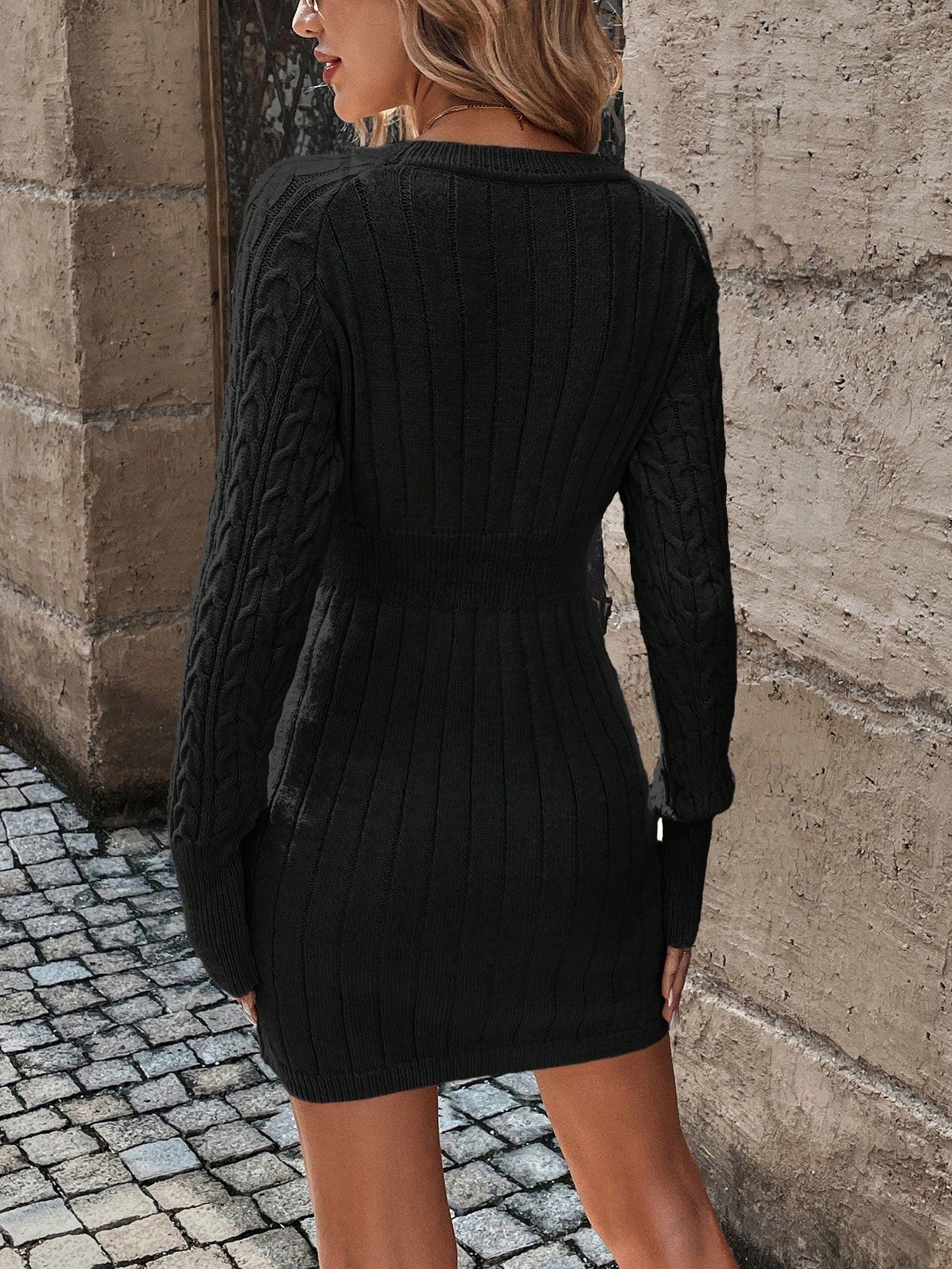 Essnce Cable Knit Sweater Dress