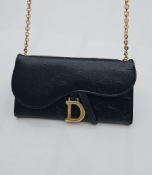 Classyritty's Dolce & Gabbana Gold-tone 'D' Clasp Leather Shoulder Bag