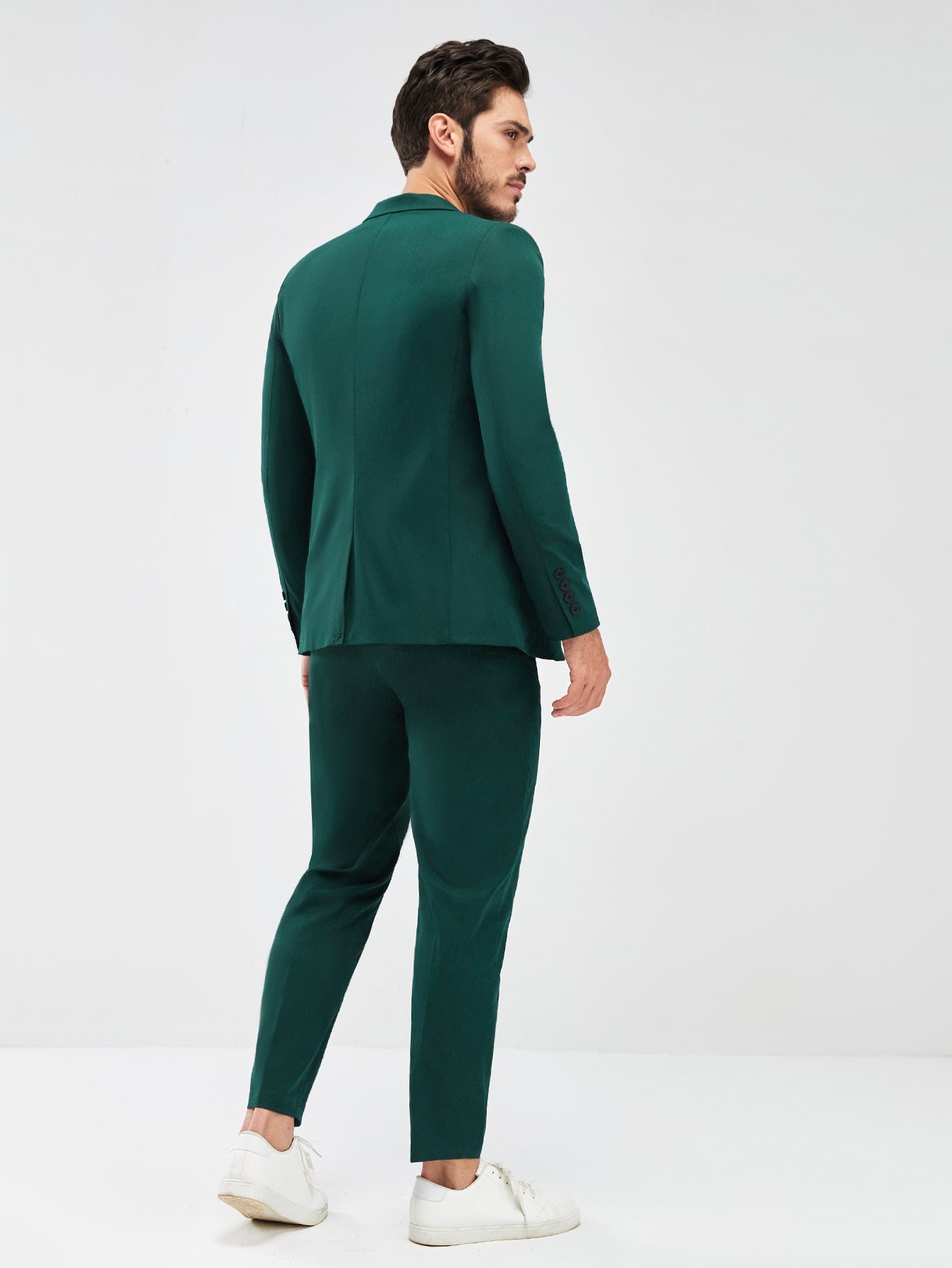 Manfinity Mode Men Lapel Neck Flap Detail Blazer & Pants Set Without Tee