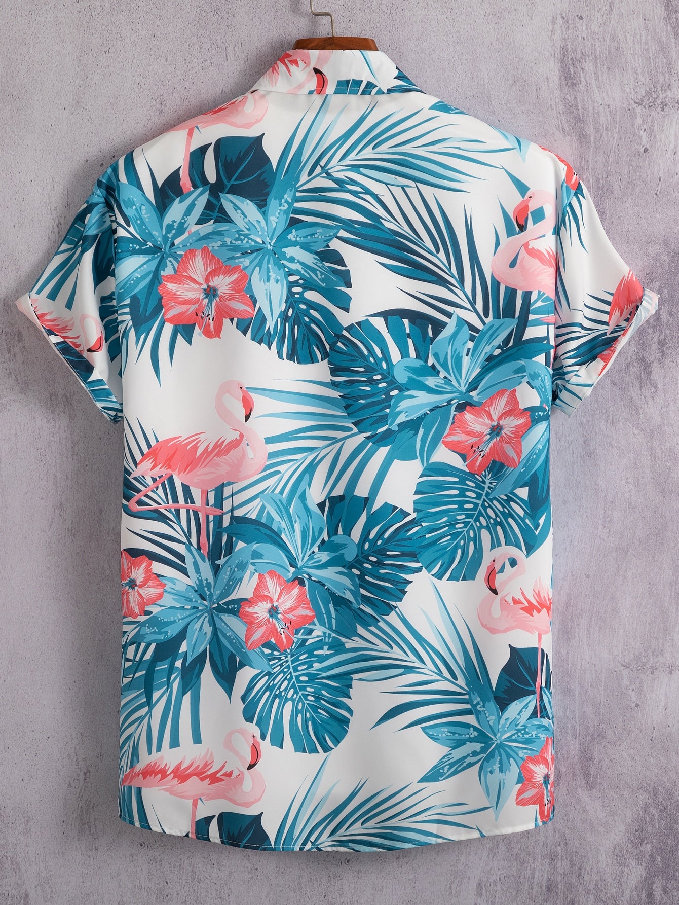 Manfinity RSRT Men Tropical & Flamingo Print Shirt Without Tee