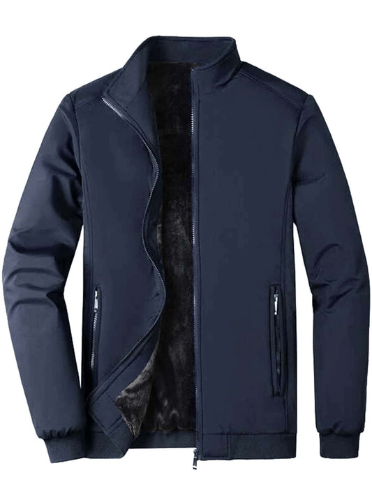 Manfinity Homme Men Thermal Lined Zip-up Winter Coat