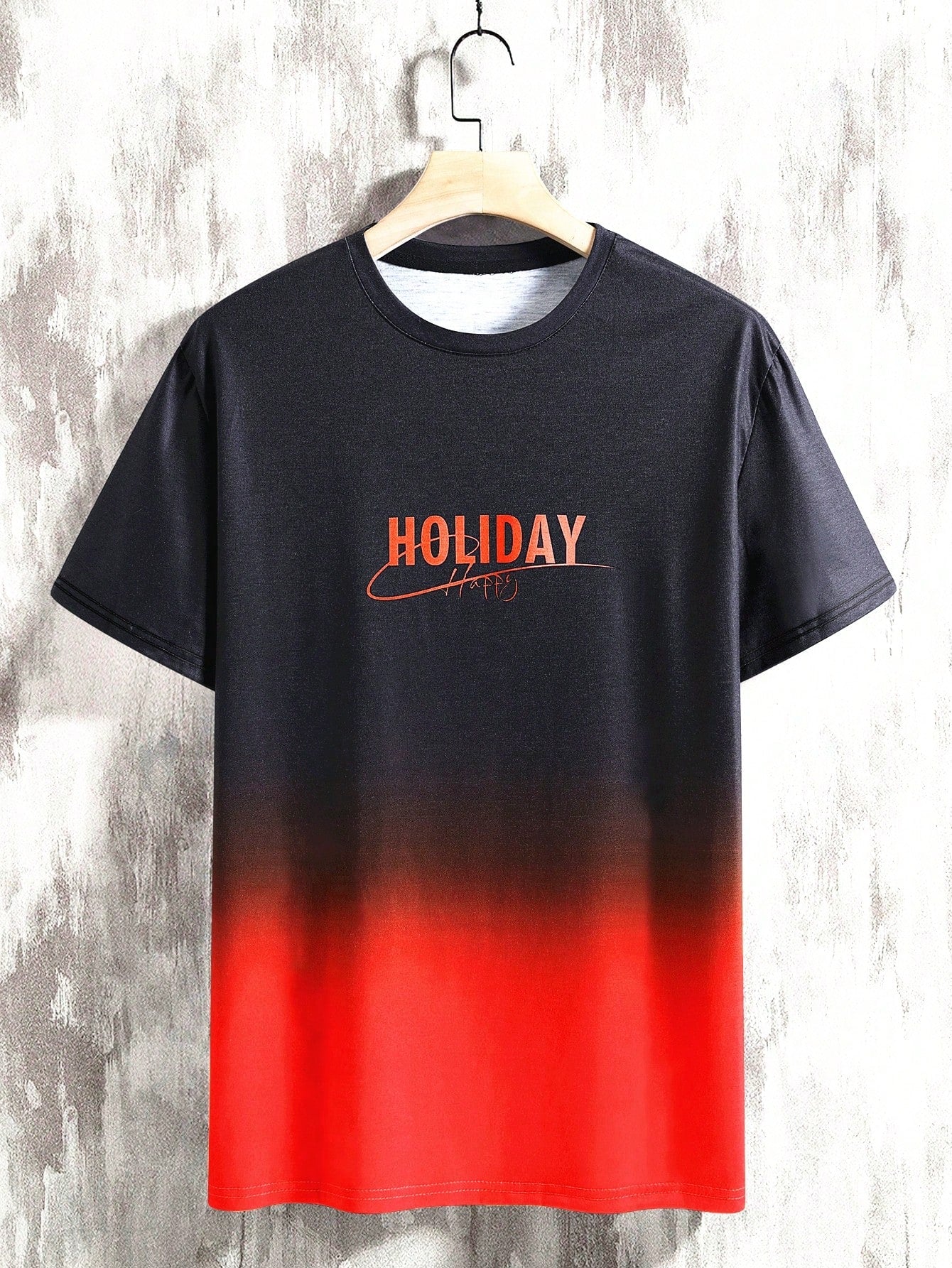 Manfinity Homme Men Letter Graphic Ombre Tee