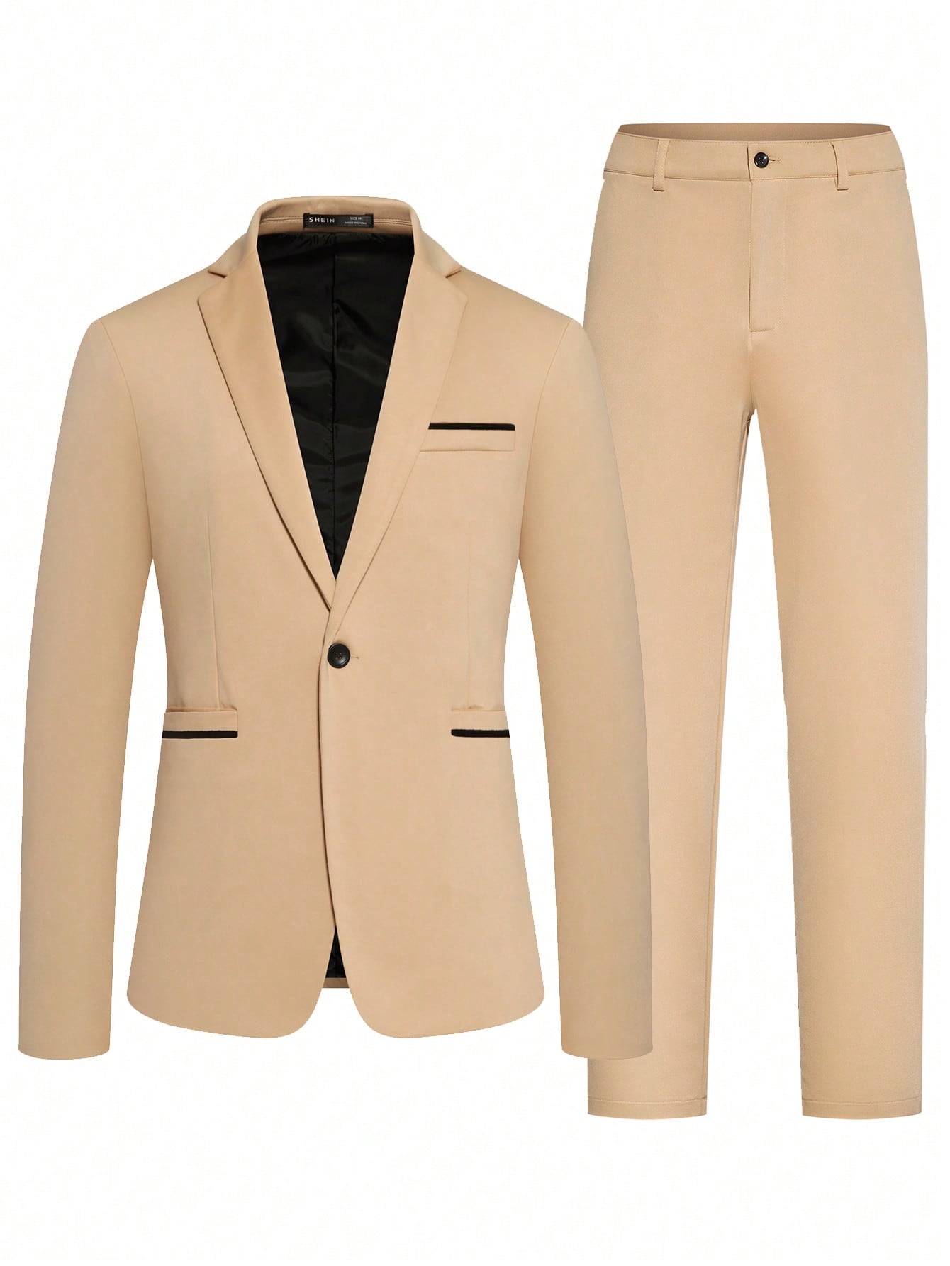 Manfinity Mode Men Single Button Blazer & Suit Trousers