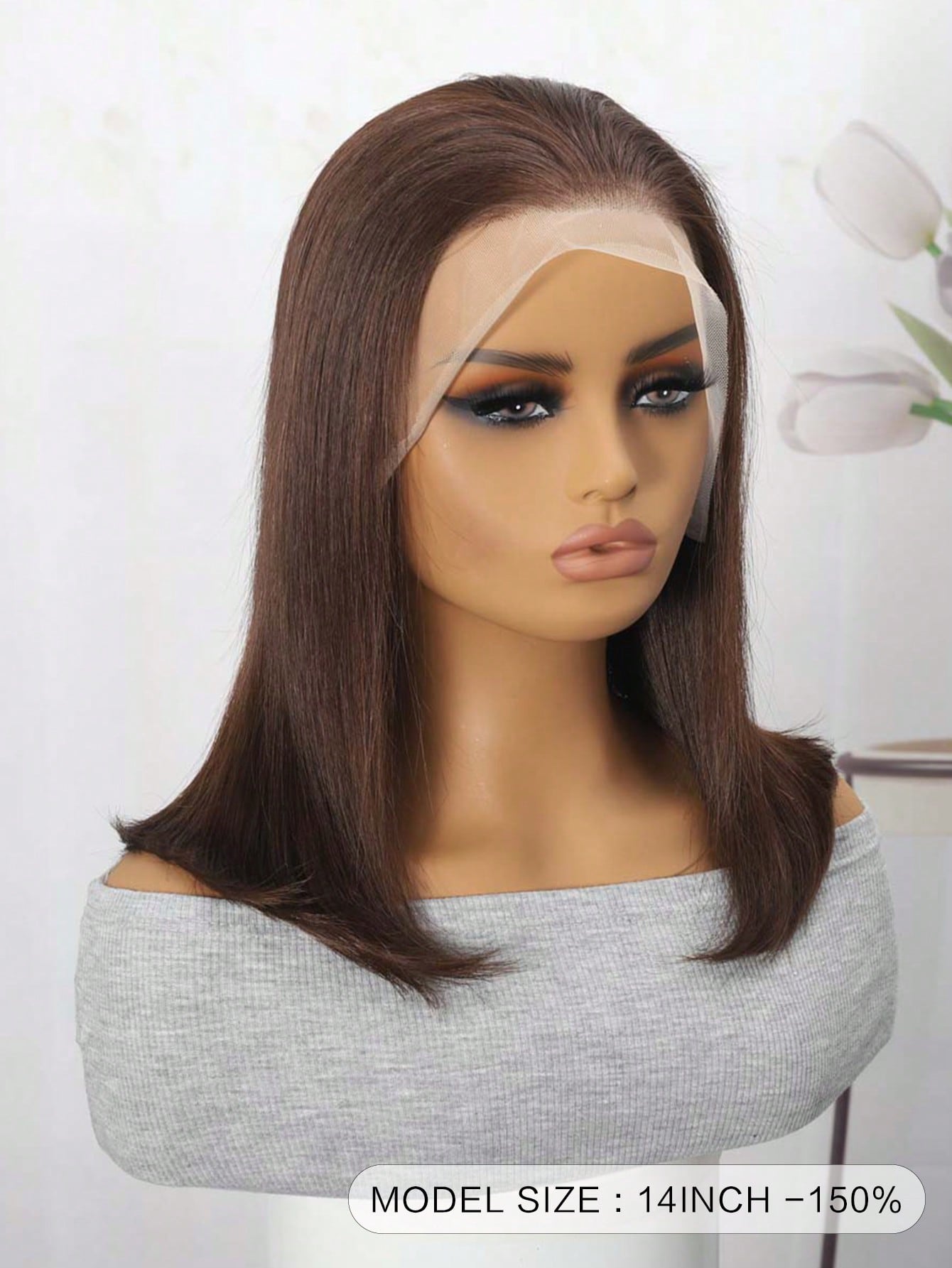 Brown Lace Front Bob Wigs Colored Human Hair 13x4 HD Lace Front Short Wigs Pre Plucked with Baby Hair
