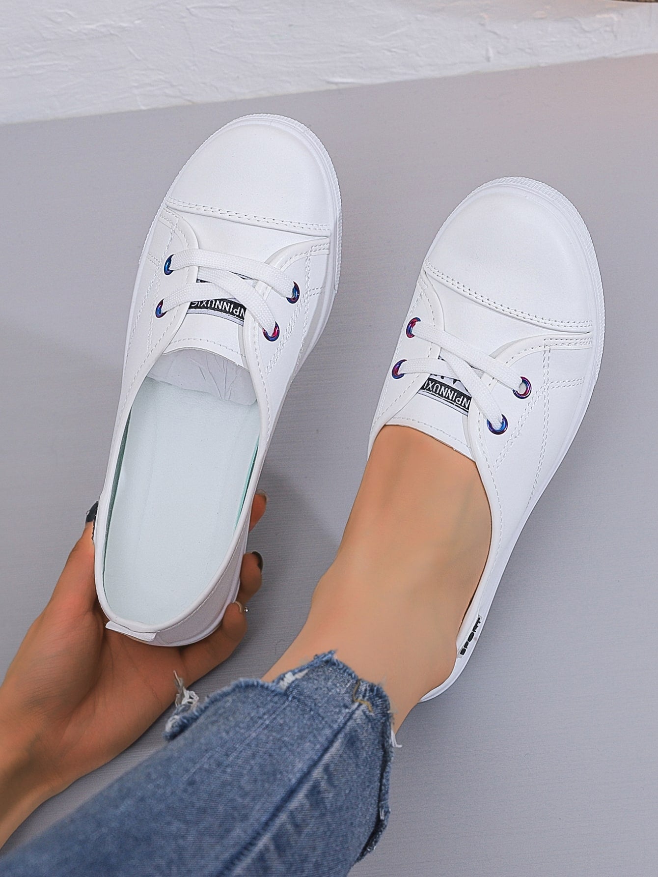 Women's Flat Casual Simple White Shoes