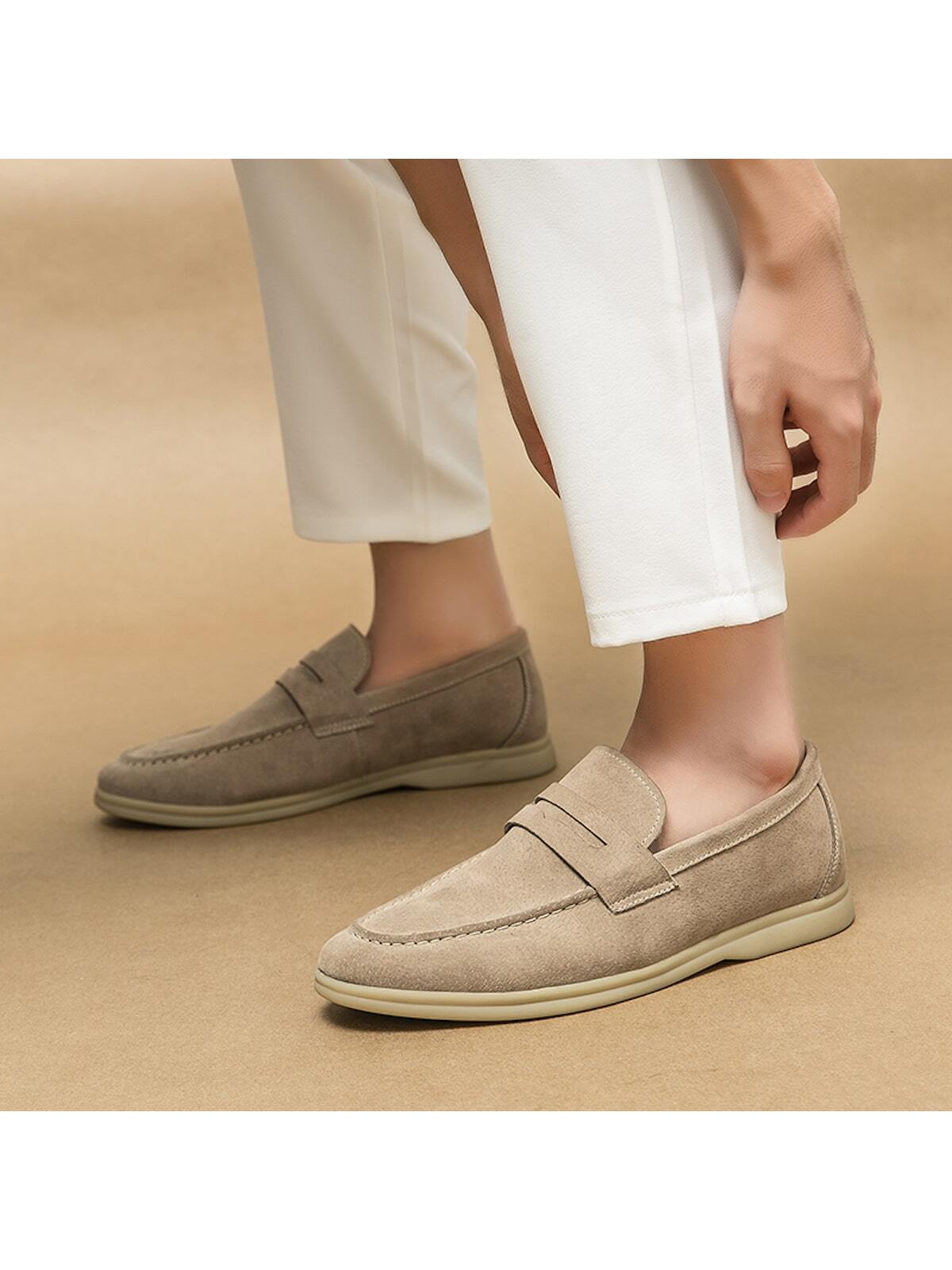 Men's Super Soft Leather Comfortable Loafers, Fabric, Low-top Slip-on Shoes, Business Formal Shoes, Minimalist Occupational Work Shoes, Casual Shoes, Fashionable Trendy Men's Dress Shoes, Round Toe Comfortable England Style Formal Shoes, Dress Shoes, All