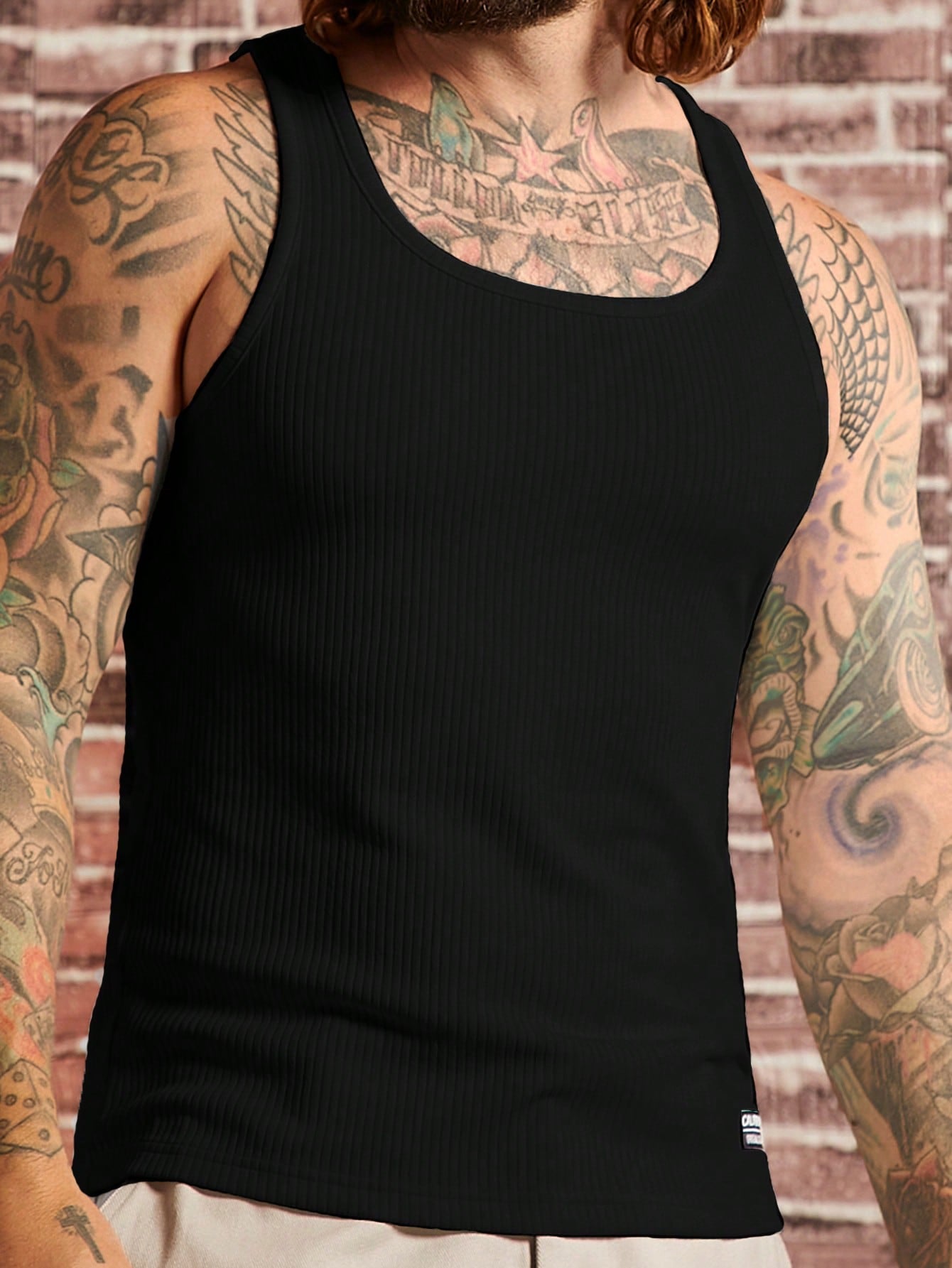 Manfinity LEGND Men Solid Ribbed Knit Tank Top