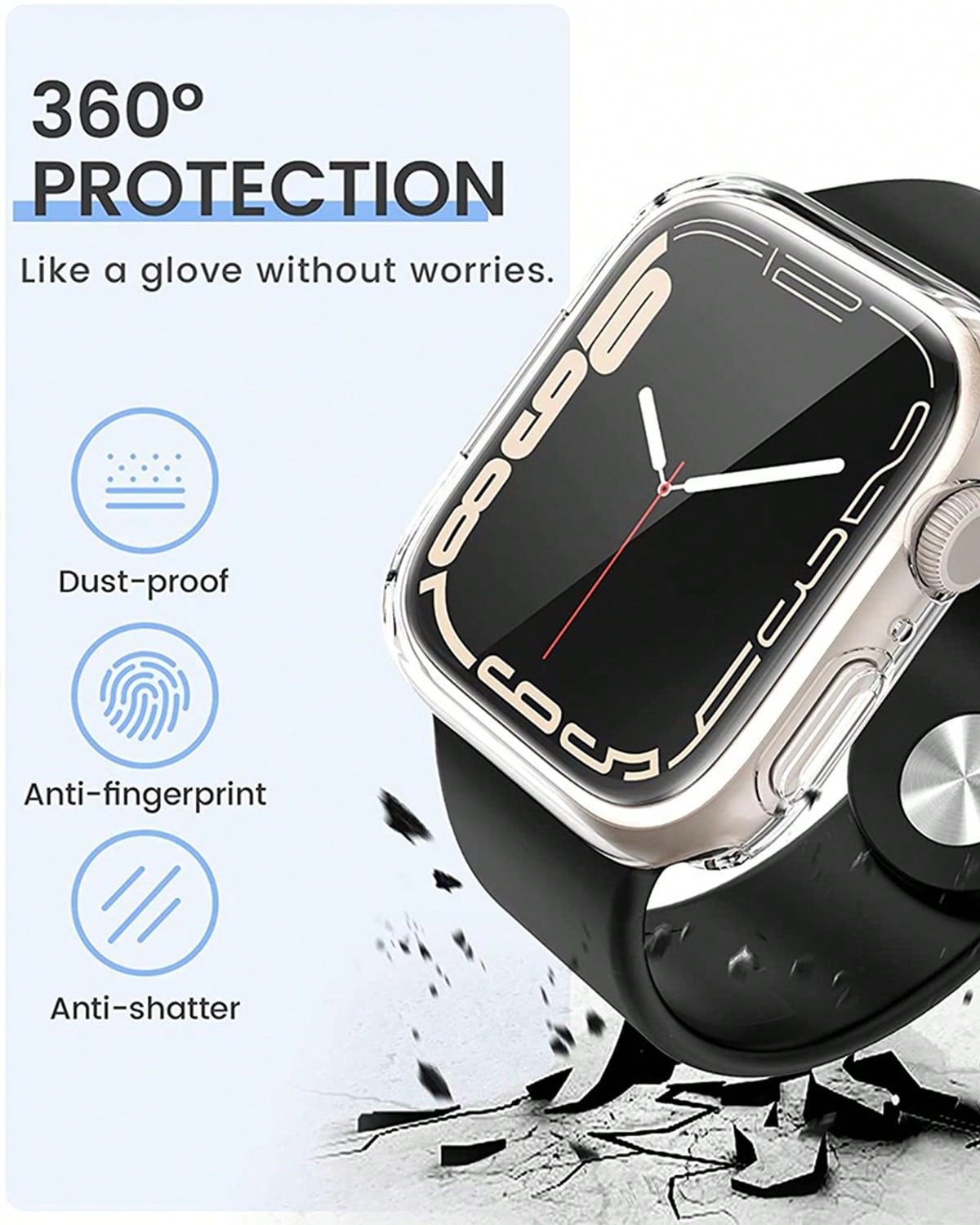 2Pcs TPU Cover Case Compatible With Apple Watch 49mm 41mm 45mm 44mm 40mm 42mm 38mm Bumper Screen Protector Compatible With Apple Watch serie 8 7 6 5 4 3 SE
