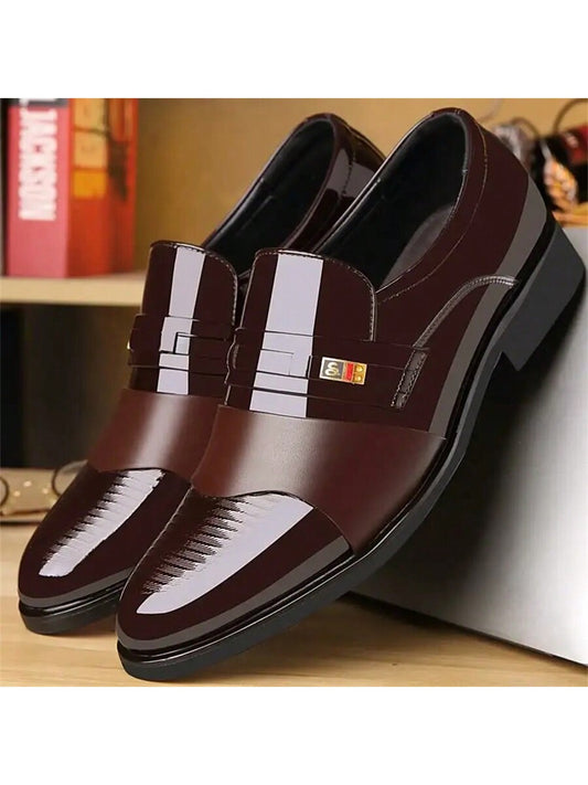 Men's Pointed Dress Shoes, Comfortable Non-slip Formal Shoes, Assorted Colors