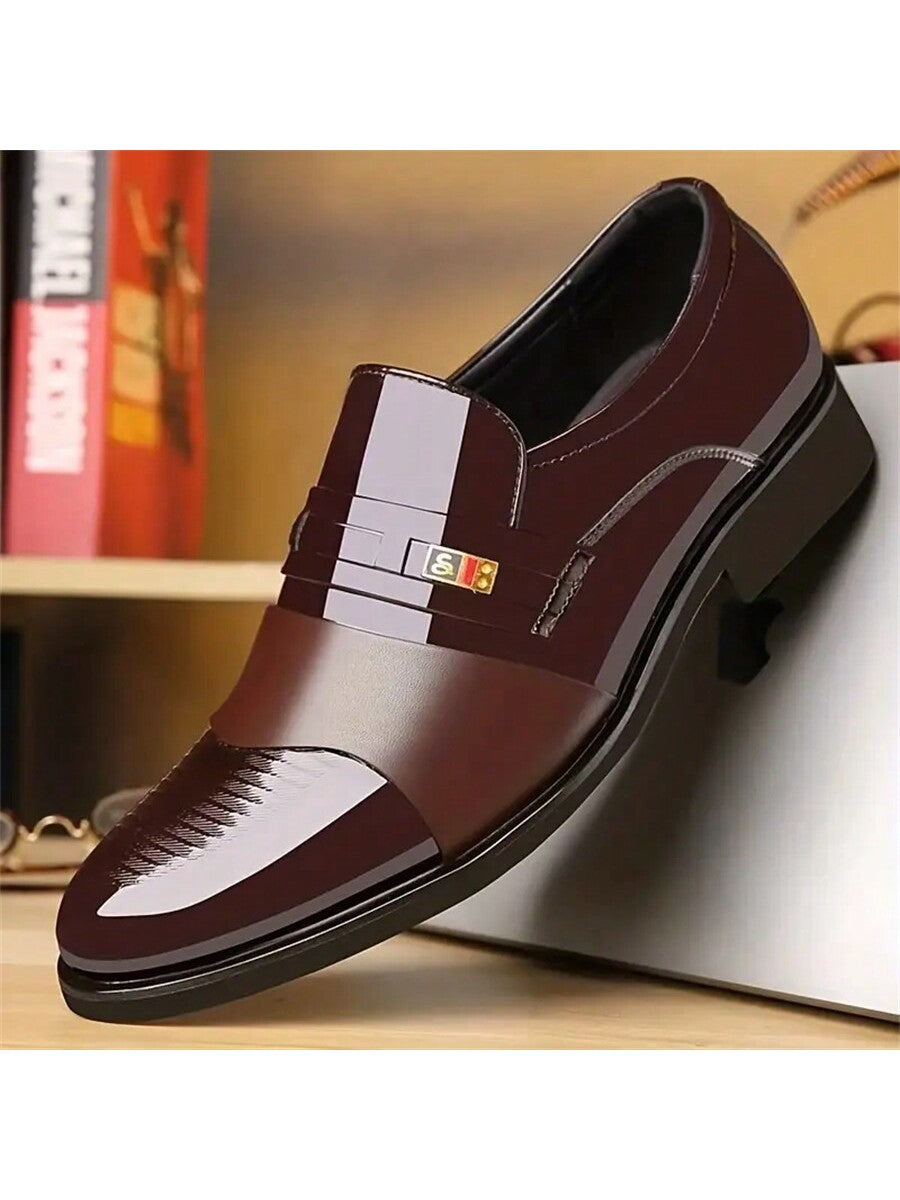 Men's Pointed Dress Shoes, Comfortable Non-slip Formal Shoes, Assorted Colors