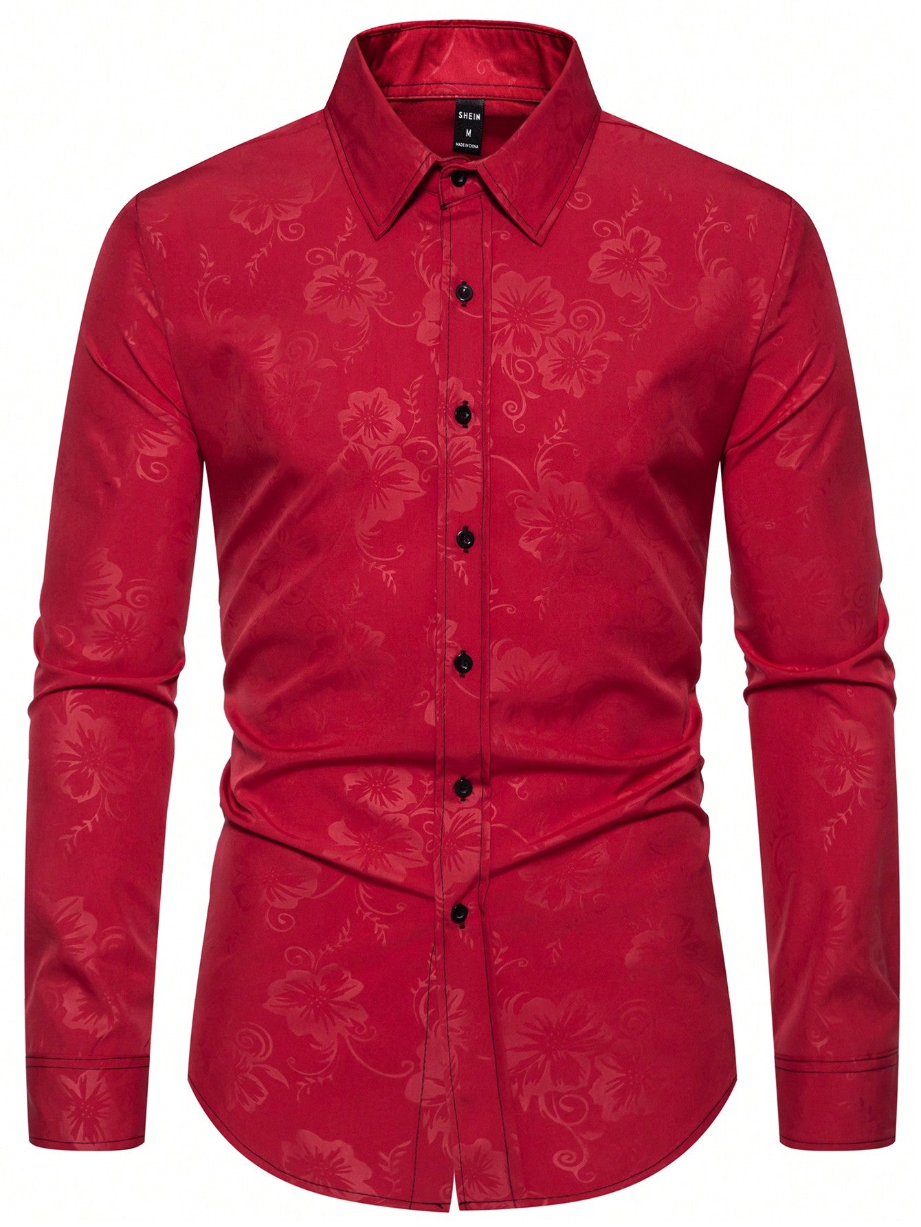 Manfinity RSRT Men Floral Jacquard Button Up Shirt