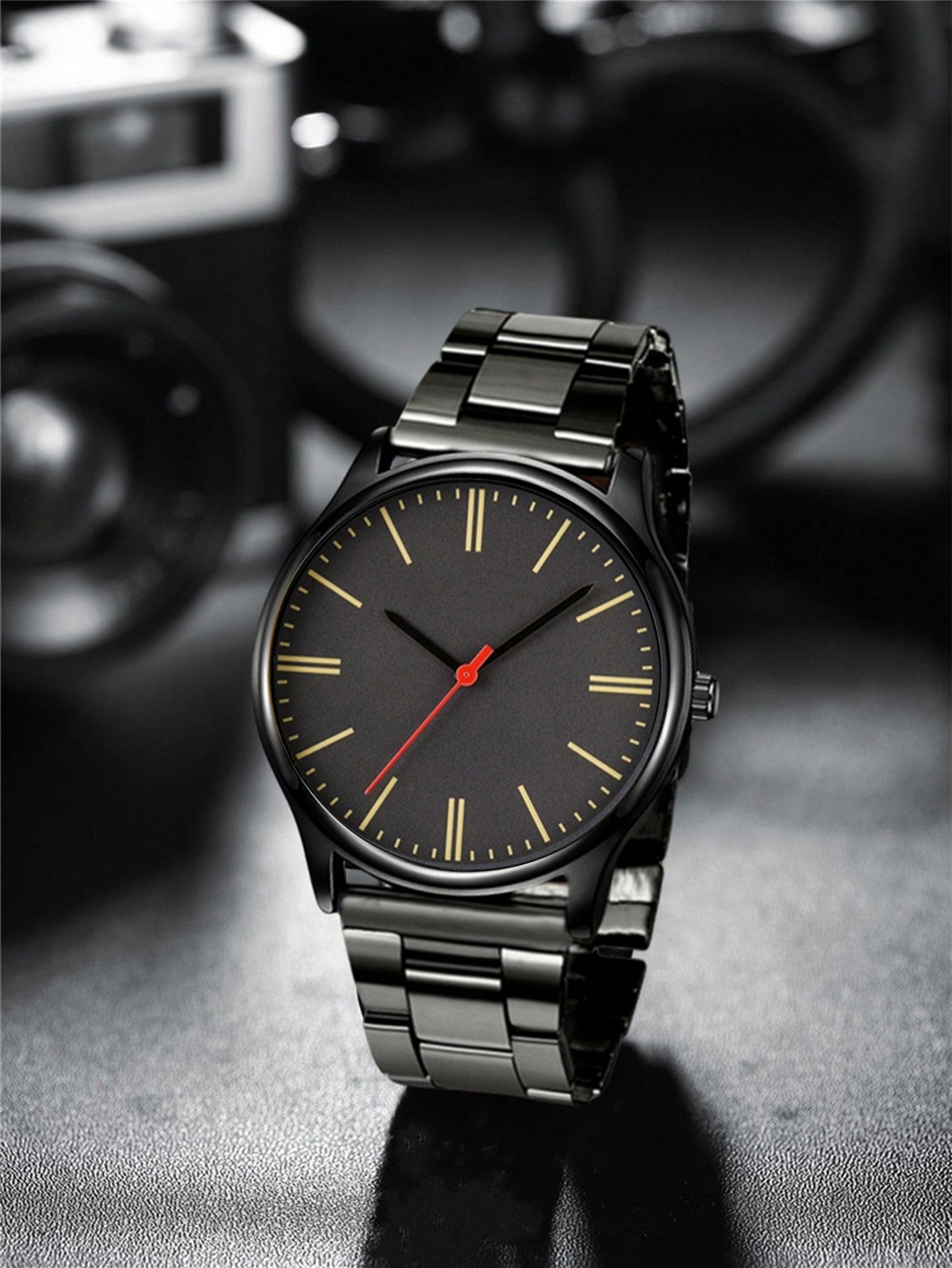 Casual Men's Simple Trendy Sport Quartz Watch Set With 2pcs Watch Bracelets, Suitable For Daily Wear