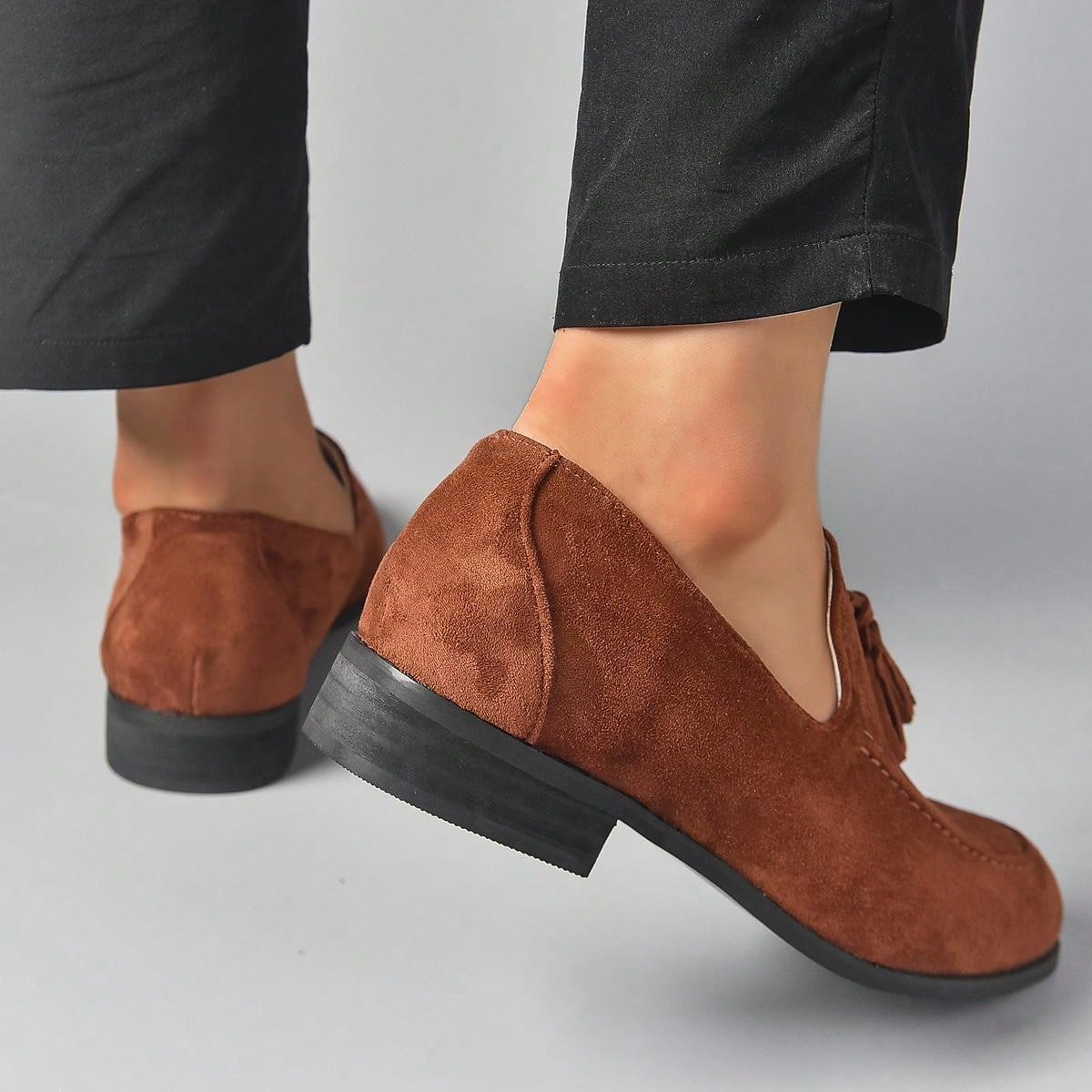 Men's Tassel Loafers, Low-cut Pu Leather Shoes, Casual British One-step Slip-on, Lightweight, Trendy And Versatile