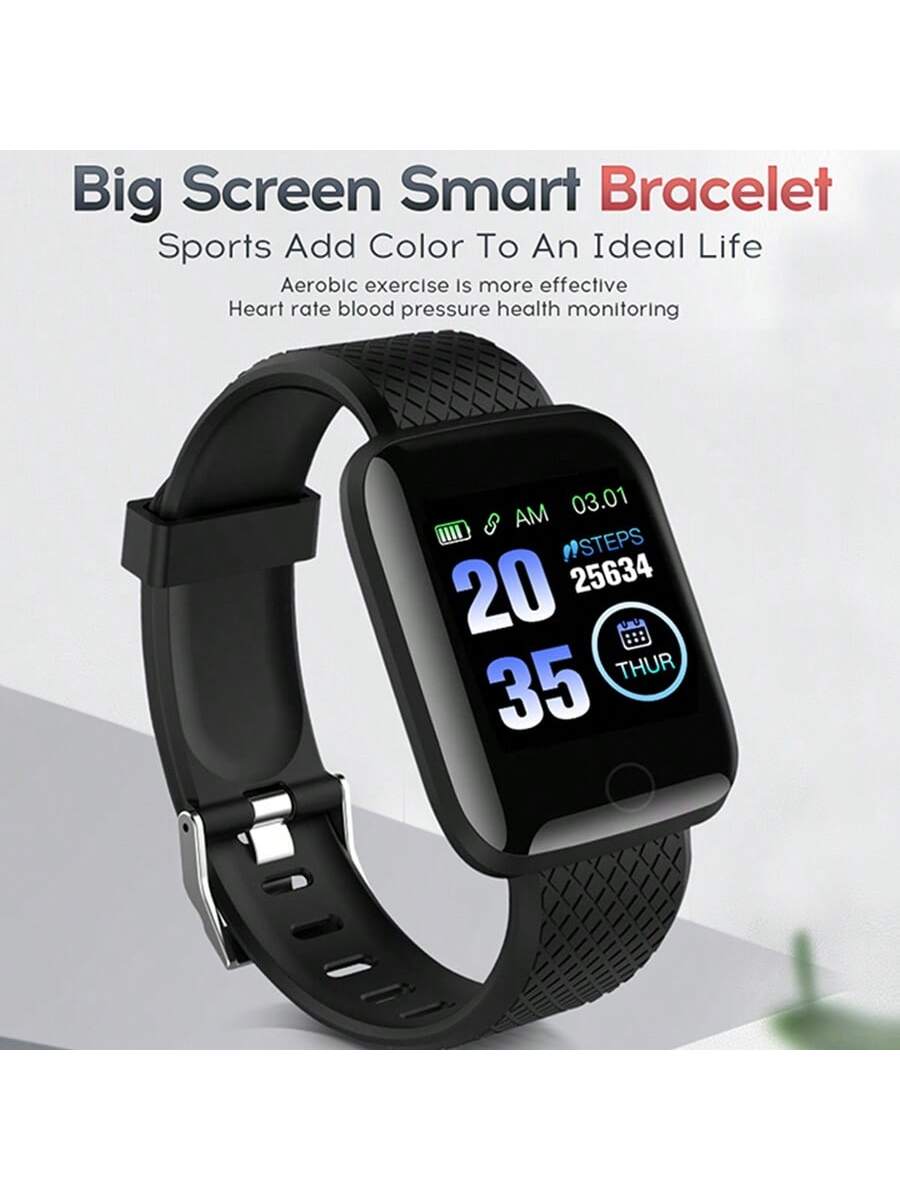 1pc Unisex Silica Gel Strap 1.44-inch Touch Screen Multi-functional Electronic Watch With Machine That Needs To Be Connected To Usb Interface For Charging (no Built-in Usb Charger)