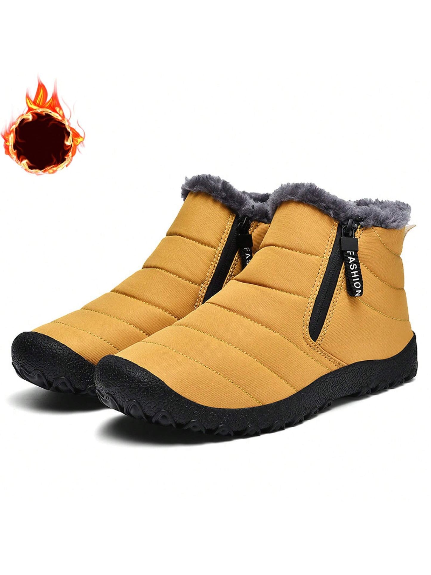 Men's Snow Boots, Waterproof Non Slip Warm Comfy Ankle Boots For Outdoor Hiking Trekking, Winter