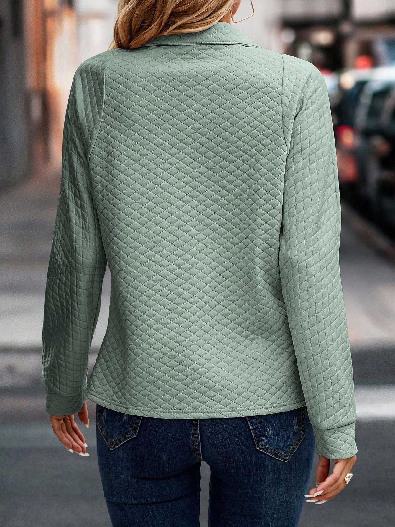 LUNE Half Zip Solid Sweatshirt
