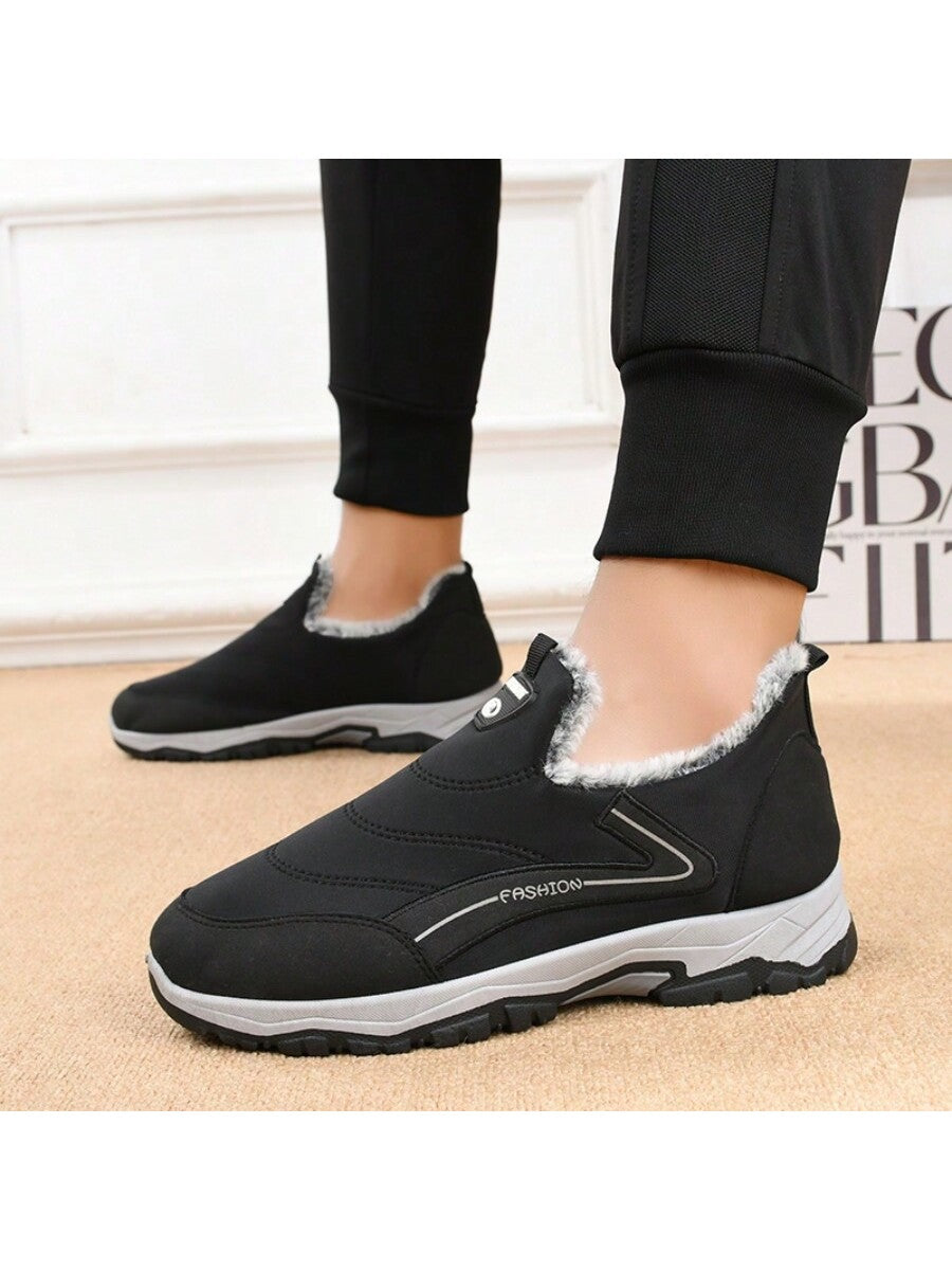Winter Waterproof & Anti-skid & Warm Old Men's Sports Comfortable Boots, Thickened Velvet Lined Fabric Shoes