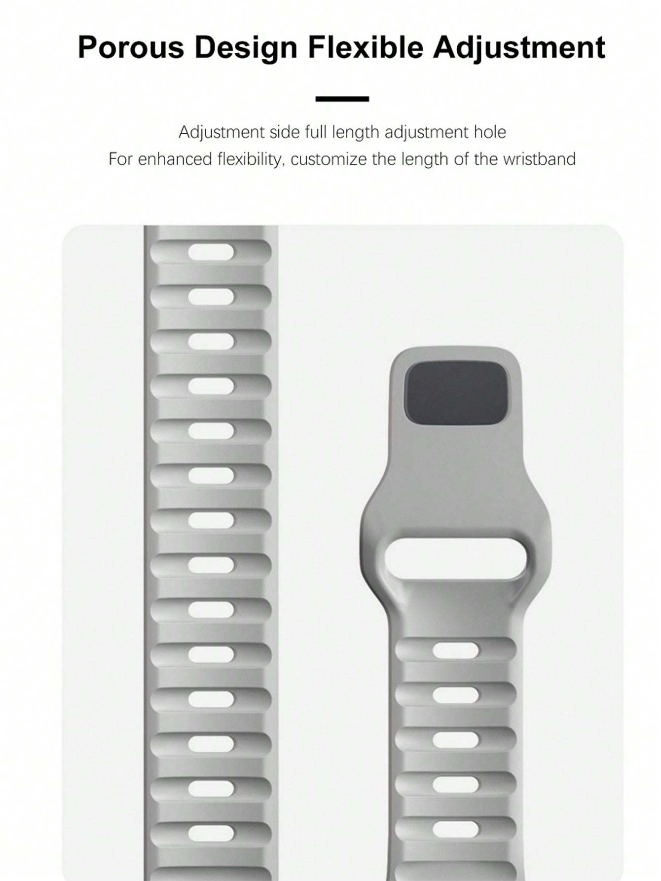 1pc Men Women Grey Sports Square Buckle Silicone Watch Strap for Apple Watch Band 42mm 38mm 40mm 41mm 45mm 49mm 44mm Adjustable Bracelet Wristband for  Series Ultra SE 8 7 6 5 4 3 2 1