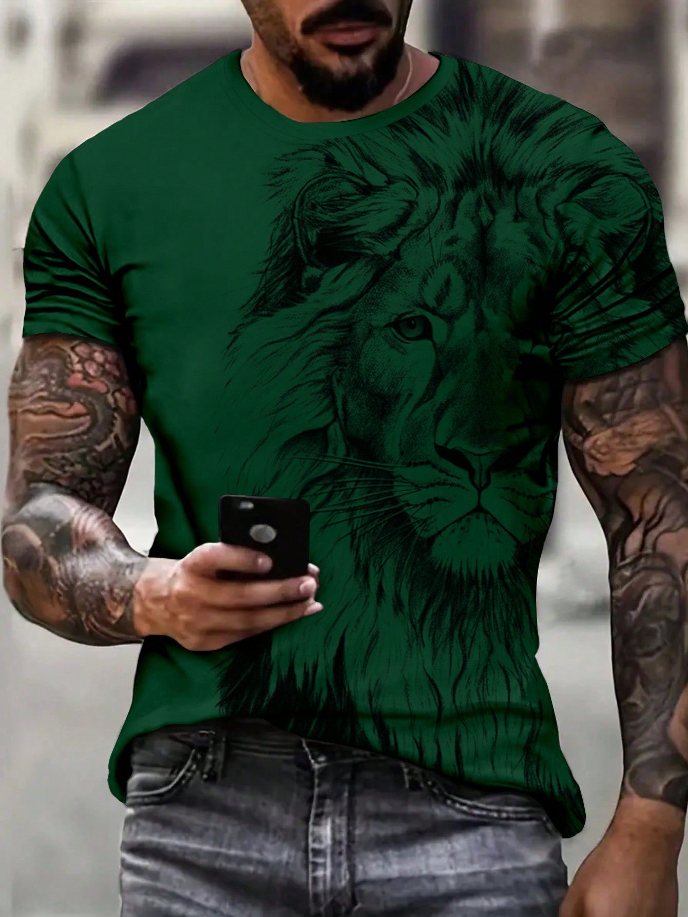 Manfinity Men's Lion Print T-shirt