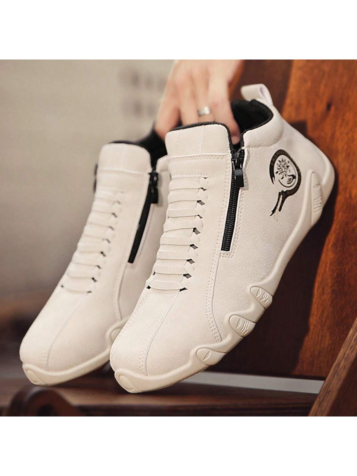 Autumn And Winter New Men's Casual Zip Up Side Shoes