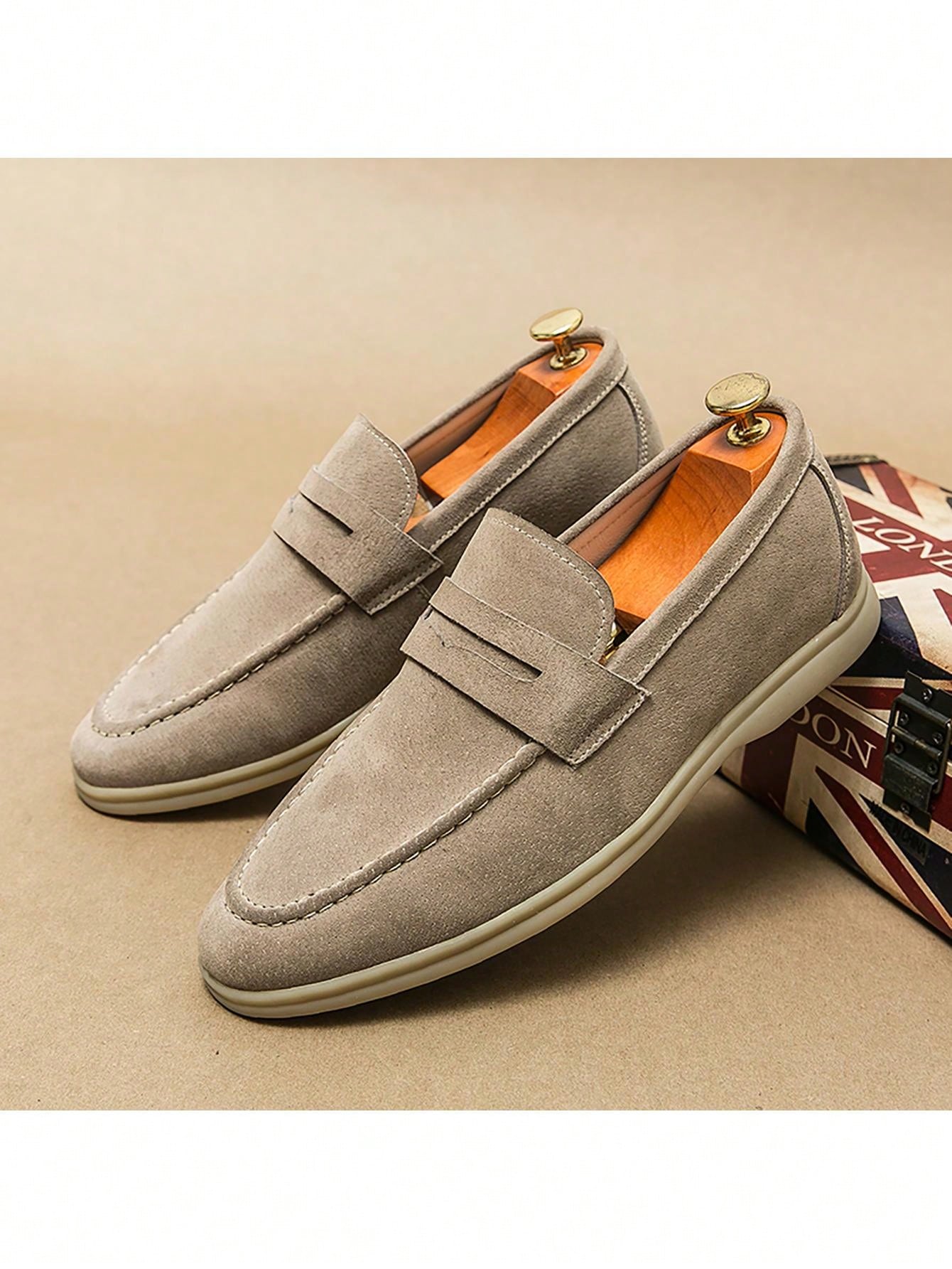 Men's Super Soft Leather Comfortable Loafers, Fabric, Low-top Slip-on Shoes, Business Formal Shoes, Minimalist Occupational Work Shoes, Casual Shoes, Fashionable Trendy Men's Dress Shoes, Round Toe Comfortable England Style Formal Shoes, Dress Shoes, All