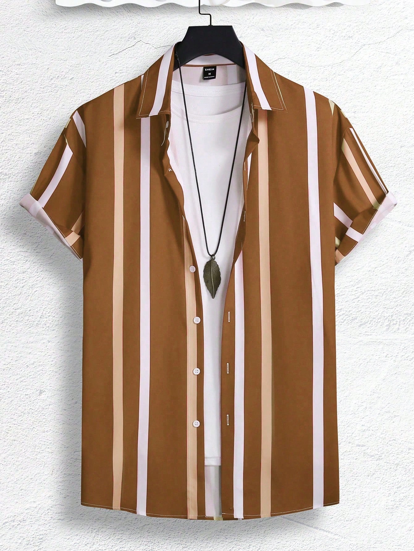 Manfinity Homme Men Random Striped Print Shirt Without Tee