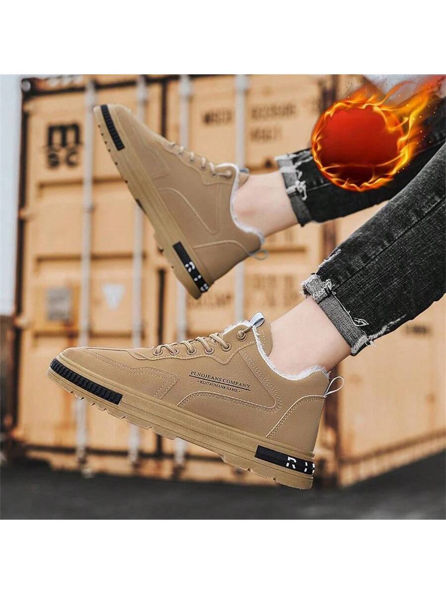 Men'S Autumn 2023 New Style Winter Warm Boots With Plush, Work Tooling Snow Boots, High Top Sports Boots