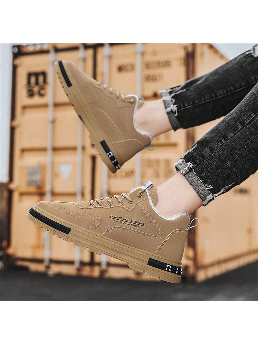 Men'S Autumn 2023 New Style Winter Warm Boots With Plush, Work Tooling Snow Boots, High Top Sports Boots