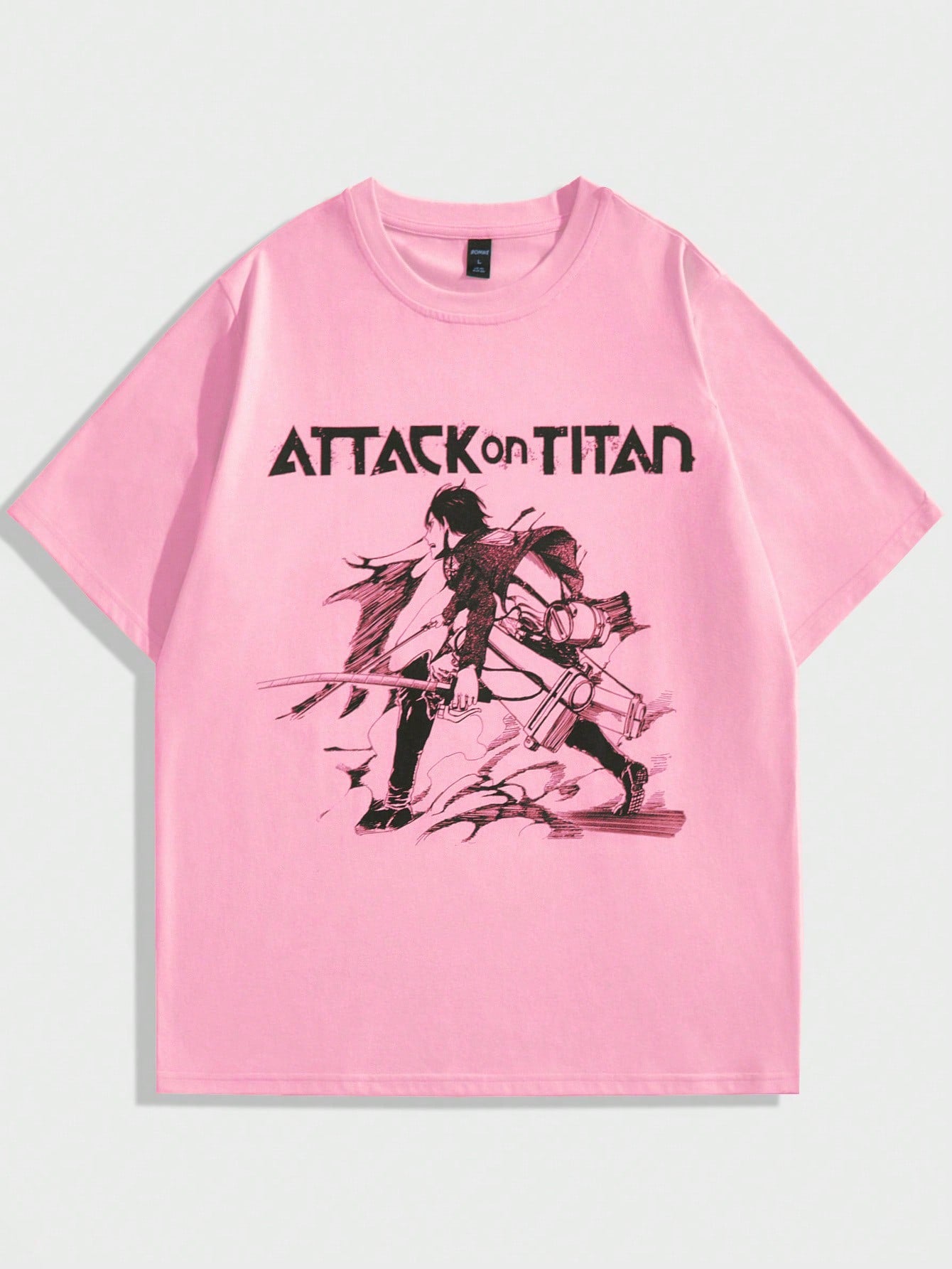 ROMWE X Attack on Titan Men Letter & Figure Graphic Tee