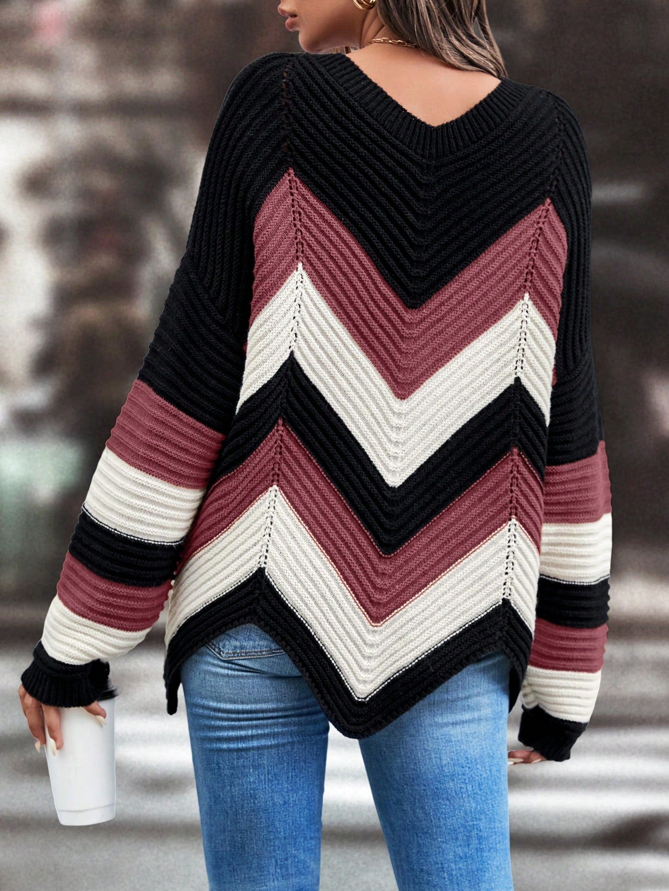 LUNE Color-contrasting Casual Sweater Pullover