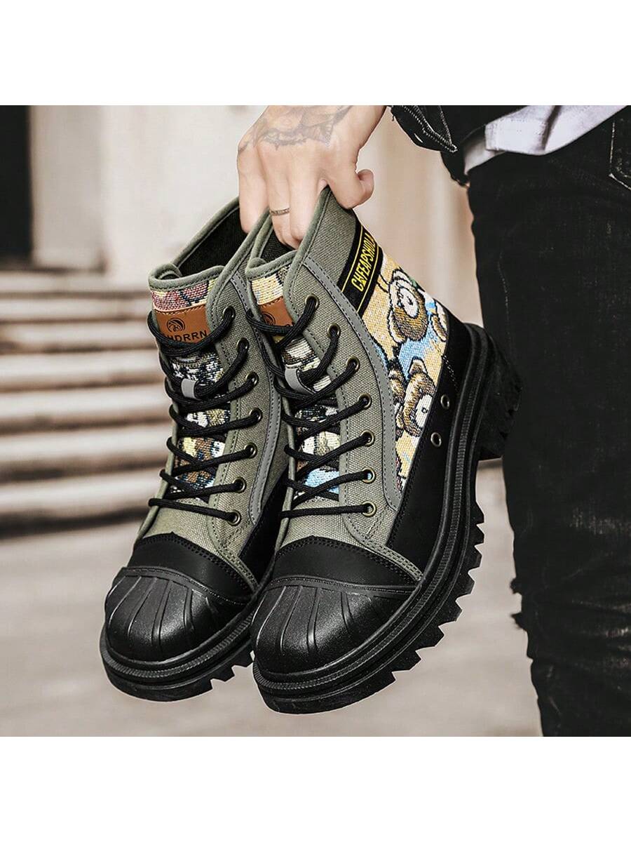 Fashion Men'S Thick-Soled High Top Comfortable Leather Warm Casual Sports Shoes, Running Shoes, And Martens Boots