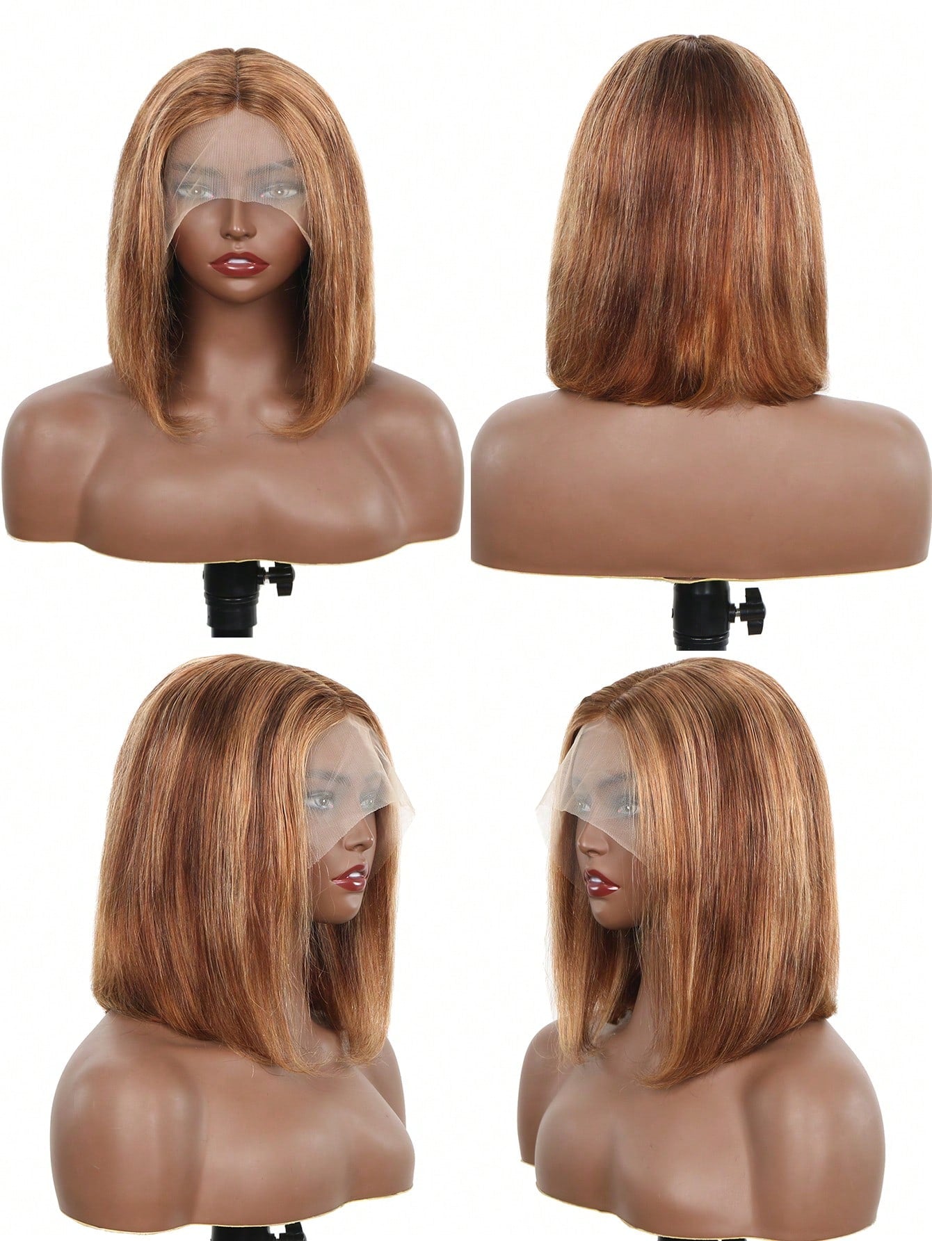 Short Bob Wig P4/27 Wigs T Part Transparent Lace Wig For Women Highlight On Clearance Seal