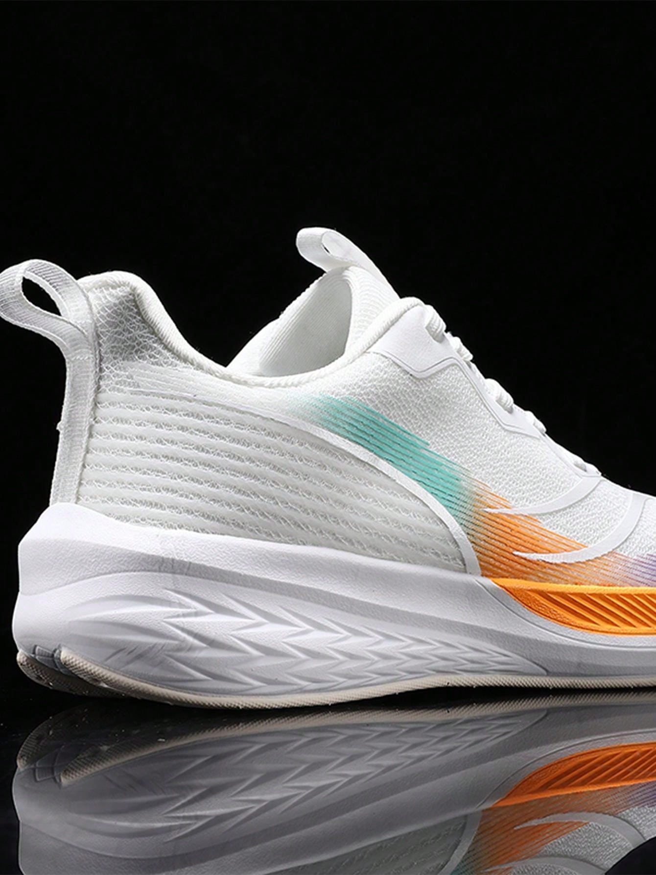 1pair Breathable Fashionable Sports Basketball Shoes For Couples Or Students, With Color Block Design, Front Lace-Up Closure And Anti-Skid Sole